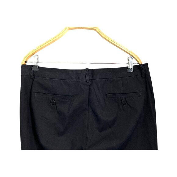 WEEKEND MAX MARA Cropped Straight Leg Pants Stretch Cotton Black Size 14 - Picture 5 of 10